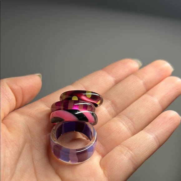 Y2K Acrylic Claire Rings - Picture 1 of 5